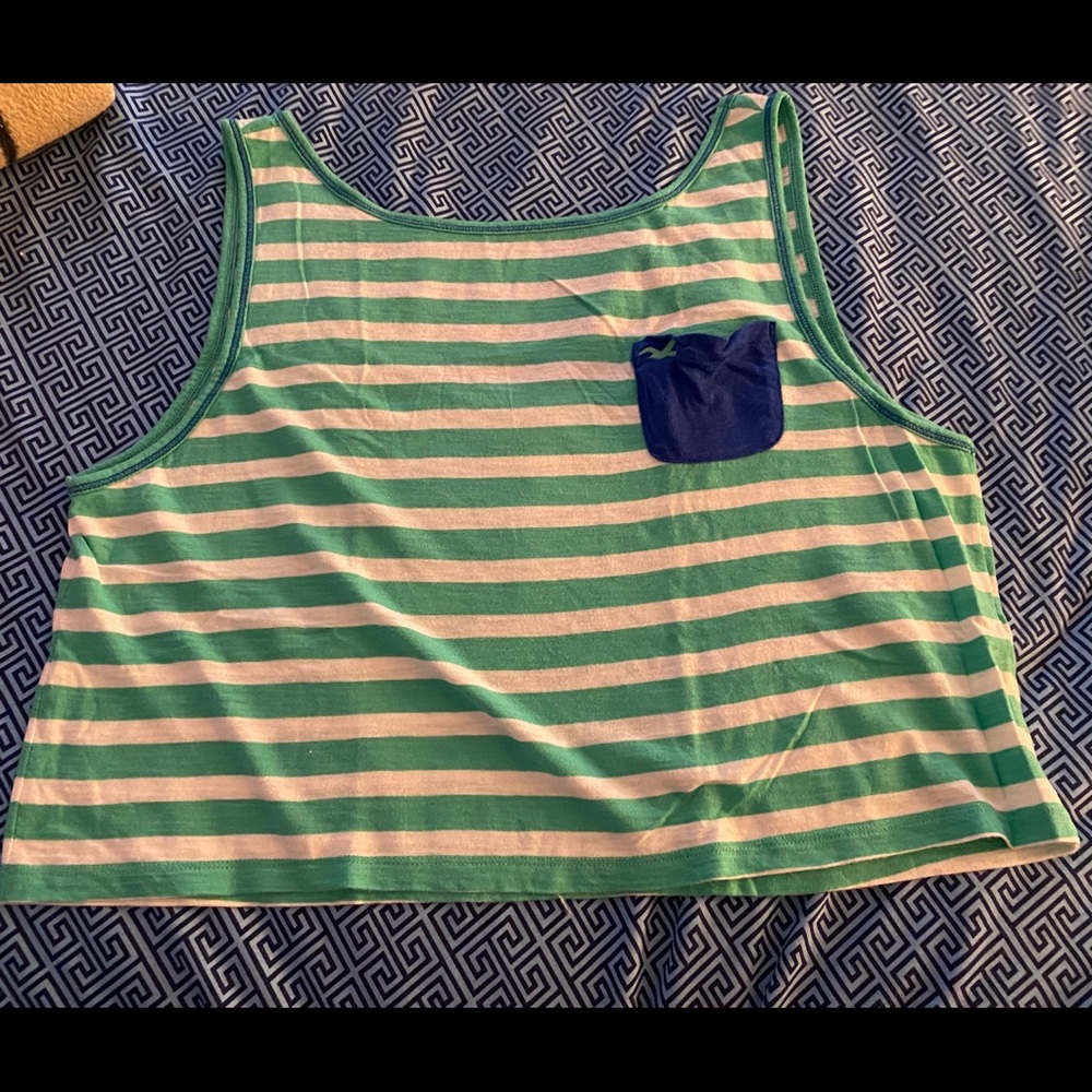 green stripped tank top